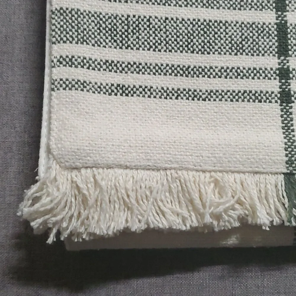 Food Network table runner 14 inches x 72 inches woven plaid runner 100% cotton
